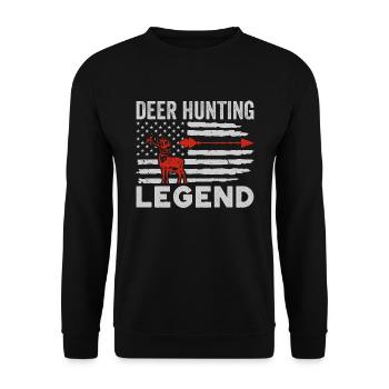 Deer Hunting Legend Red Hunting Deer Antlers - Unisex Sweatshirt - black - Front - Alina (178cm) & Michal (187cm)