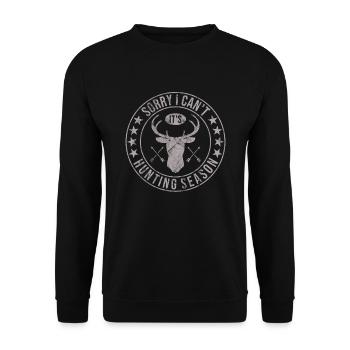Chasse aux bois de cerf Chasse Saison de chasse - Sweat-shirt Unisexe - noir - Devant - Alina (178cm) & Michal (187cm)