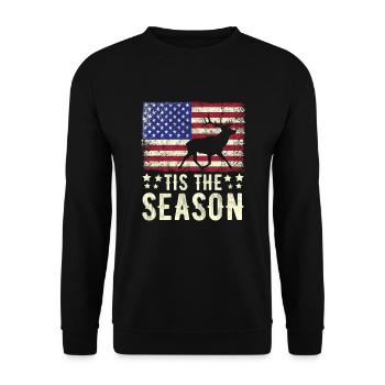 Antlers Deer Hunting Hunting Hunting Season - Unisex Sweatshirt - black - Front - Alina (178cm) & Michal (187cm)