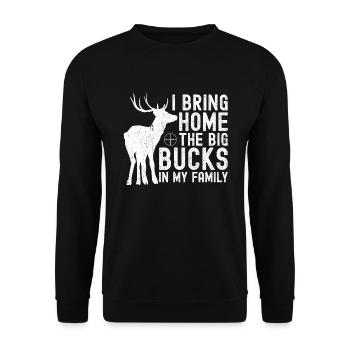 HIrschgeweih Hirschjagd Jagd Jagdsaison - Unisex Pullover - Schwarz - Vorne - Alina (178cm) & Michal (187cm)