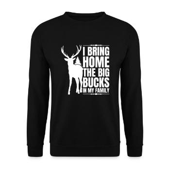 Chasse aux bois de cerf Chasse Saison de chasse - Sweat-shirt Unisexe - noir - Devant - Alina (178cm) & Michal (187cm)