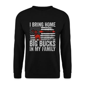 Antlers Deer Hunting Hunting Hunting Season - Unisex Sweatshirt - black - Front - Alina (178cm) & Michal (187cm)