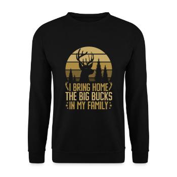 HIrschgeweih Hirschjagd Jagd Jagdsaison - Unisex Pullover - Schwarz - Vorne - Alina (178cm) & Michal (187cm)