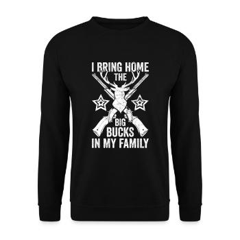 Antlers Deer Hunting Hunting Hunting Season - Unisex Sweatshirt - black - Front - Alina (178cm) & Michal (187cm)