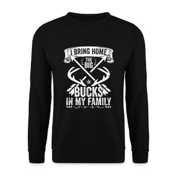 HIrschgeweih Hirschjagd Jagd Jagdsaison - Unisex Pullover - Schwarz - Vorne - Alina (178cm) & Michal (187cm)