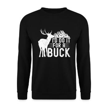 Antlers Deer Hunting Hunting Hunting Season - Unisex Sweatshirt - black - Front - Alina (178cm) & Michal (187cm)