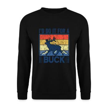 Chasse aux bois de cerf Chasse Saison de chasse - Sweat-shirt Unisexe - noir - Devant - Alina (178cm) & Michal (187cm)