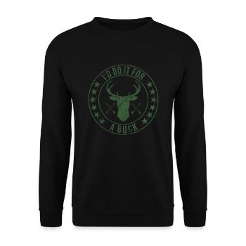 Chasse aux bois de cerf Chasse Saison de chasse - Sweat-shirt Unisexe - noir - Devant - Alina (178cm) & Michal (187cm)
