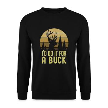 Antlers Deer Hunting Hunting Hunting Season - Unisex Sweatshirt - black - Front - Alina (178cm) & Michal (187cm)