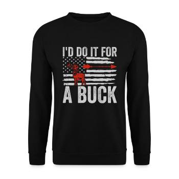 Antlers Deer Hunting Hunting Hunting Season - Unisex Sweatshirt - black - Front - Alina (178cm) & Michal (187cm)