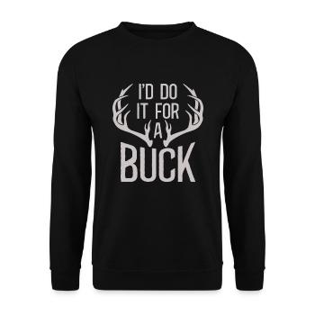 Antlers Deer Hunting Hunting Hunting Season - Unisex Sweatshirt - black - Front - Alina (178cm) & Michal (187cm)