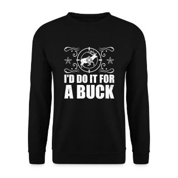 Chasse aux bois de cerf Chasse Saison de chasse - Sweat-shirt Unisexe - noir - Devant - Alina (178cm) & Michal (187cm)