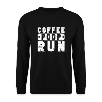 Coffee Poop Run Funny Runner Marathon - Sweat-shirt Unisexe - noir - Devant - Alina (178cm) & Michal (187cm)