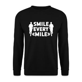 Smile Every Mile - Lauftraining Marathon Running - Unisex Pullover - Schwarz - Vorne - Alina (178cm) & Michal (187cm)