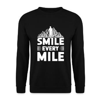 Smile Every Mile - Lauftraining Marathon Running - Unisex Pullover - Schwarz - Vorne - Alina (178cm) & Michal (187cm)