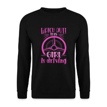 Driving licence test Driving test - Unisex Sweatshirt - black - Front - Alina (178cm) & Michal (187cm)