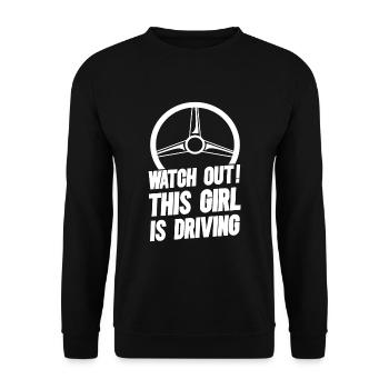 Driving licence test Driving test - Unisex Sweatshirt - black - Front - Alina (178cm) & Michal (187cm)