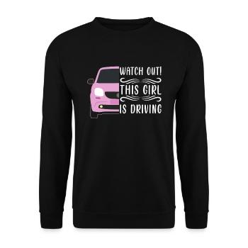 Driving licence test Driving test - Unisex Sweatshirt - black - Front - Alina (178cm) & Michal (187cm)