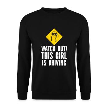 Driving licence test Driving test - Unisex Sweatshirt - black - Front - Alina (178cm) & Michal (187cm)