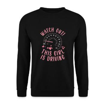 Driving licence test Driving test - Unisex Sweatshirt - black - Front - Alina (178cm) & Michal (187cm)
