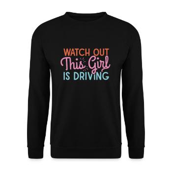 Driving licence test Driving test - Unisex Sweatshirt - black - Front - Alina (178cm) & Michal (187cm)