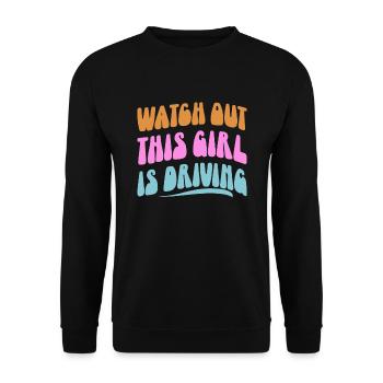 Driving licence test Driving test - Unisex Sweatshirt - black - Front - Alina (178cm) & Michal (187cm)
