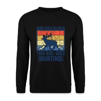 Chasseuse de cerf Chasseuse Disant Chasse - Sweat-shirt Unisexe - noir - Devant - Alina (178cm) & Michal (187cm)