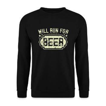 Courra pour les coureurs drôles de bière - Sweat-shirt Unisexe - noir - Devant - Alina (178cm) & Michal (187cm)