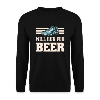 Courra pour les coureurs drôles de bière - Sweat-shirt Unisexe - noir - Devant - Alina (178cm) & Michal (187cm)