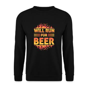 Courra pour les coureurs drôles de bière - Sweat-shirt Unisexe - noir - Devant - Alina (178cm) & Michal (187cm)