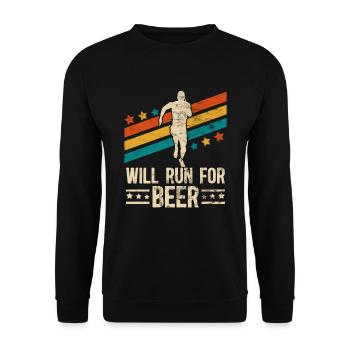 Courra pour les coureurs drôles de bière - Sweat-shirt Unisexe - noir - Devant - Alina (178cm) & Michal (187cm)