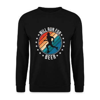 Courra pour les coureurs drôles de bière - Sweat-shirt Unisexe - noir - Devant - Alina (178cm) & Michal (187cm)