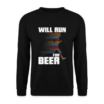 Courra pour les coureurs drôles de bière - Sweat-shirt Unisexe - noir - Devant - Alina (178cm) & Michal (187cm)