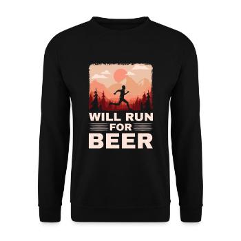 Courra pour les coureurs drôles de bière - Sweat-shirt Unisexe - noir - Devant - Alina (178cm) & Michal (187cm)