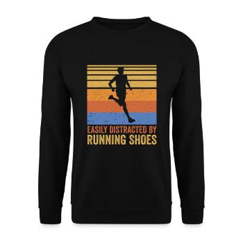Distrait par les chaussures de course - Runner Laufen Runner - Sweat-shirt Unisexe - noir - Devant - Alina (178cm) & Michal (187cm)