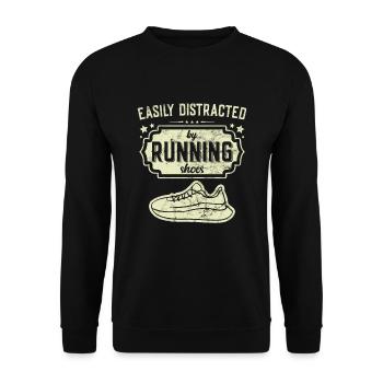 Distrait par les chaussures de course - Runner Laufen Runner - Sweat-shirt Unisexe - noir - Devant - Alina (178cm) & Michal (187cm)