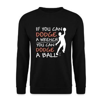 Sport d’équipe de ballon chasseur vintage - Sweat-shirt Unisexe - noir - Devant - Alina (178cm) & Michal (187cm)