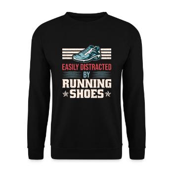 Distrait par les chaussures de course - Runner Laufen Runner - Sweat-shirt Unisexe - noir - Devant - Alina (178cm) & Michal (187cm)