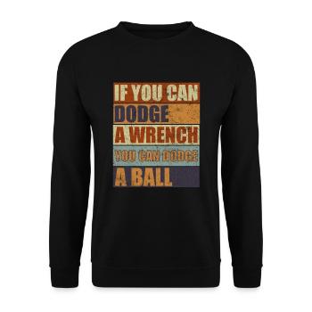 Sport d’équipe de ballon chasseur vintage - Sweat-shirt Unisexe - noir - Devant - Alina (178cm) & Michal (187cm)