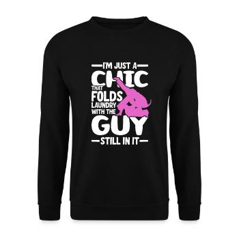 Funny Brazilian Jiu Jitsu Quote BJJ Women - Unisex Sweatshirt - black - Front - Alina (178cm) & Michal (187cm)
