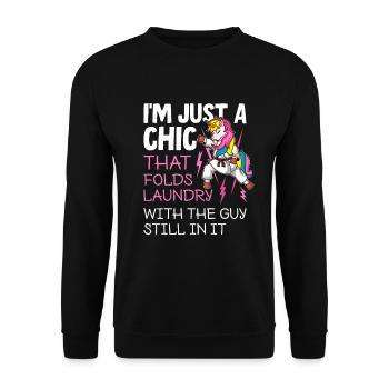 Funny Brazilian Jiu Jitsu Quote BJJ Women - Unisex Sweatshirt - black - Front - Alina (178cm) & Michal (187cm)
