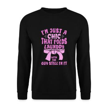 Funny Brazilian Jiu Jitsu Quote BJJ Women - Unisex Sweatshirt - black - Front - Alina (178cm) & Michal (187cm)