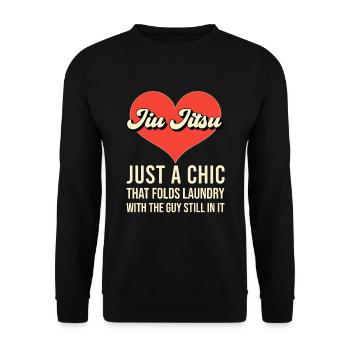 Jiu Jitsu Heart for BJJ Women - Unisex Sweatshirt - black - Front - Alina (178cm) & Michal (187cm)
