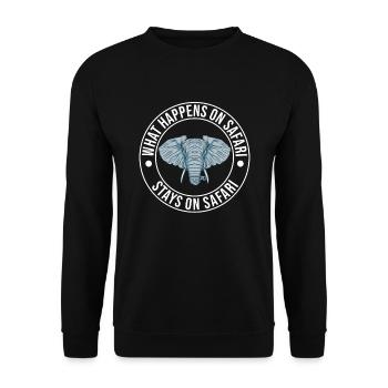 Was auf Safari passiert bleibt auf Safari Afrika - Unisex Pullover - Schwarz - Vorne - Alina (178cm) & Michal (187cm)