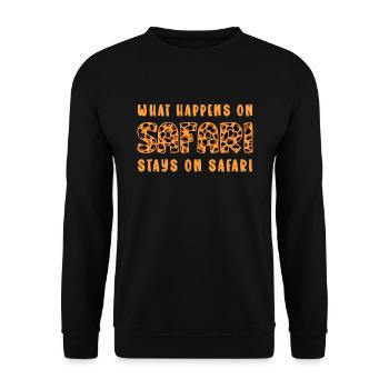 Was auf Safari passiert bleibt auf Safari Afrika - Unisex Pullover - Schwarz - Vorne - Alina (178cm) & Michal (187cm)