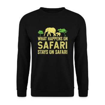 Was auf Safari passiert bleibt auf Safari Afrika - Unisex Pullover - Schwarz - Vorne - Alina (178cm) & Michal (187cm)