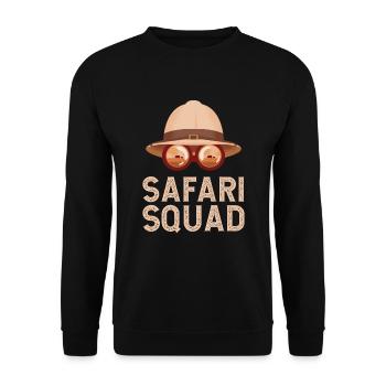 Safari Squad - African Safari Adventures - Unisex Pullover - Schwarz - Vorne - Alina (178cm) & Michal (187cm)