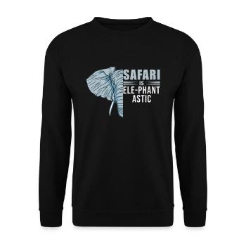 Safari ist Elephantastic Safari-Abenteuer Afrika - Unisex Pullover - Schwarz - Vorne - Alina (178cm) & Michal (187cm)