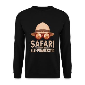 Safari ist Elephantastic Safari-Abenteuer Afrika - Unisex Pullover - Schwarz - Vorne - Alina (178cm) & Michal (187cm)