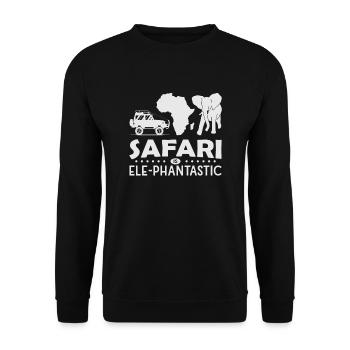 Safari ist Elephantastic Safari-Abenteuer Afrika - Unisex Pullover - Schwarz - Vorne - Alina (178cm) & Michal (187cm)
